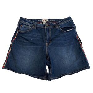 Womens EV1 Alex Size 12 Denim Shorts Relaxed Vintage Colorful Stitched Seam